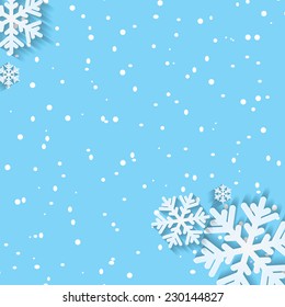 Background for Christmas and New Year with snowflakes