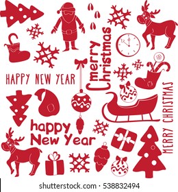 Background Christmas. Red. The attributes of Christmas. Wrapping paper