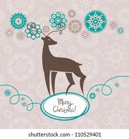 Background with Christmas reindeer