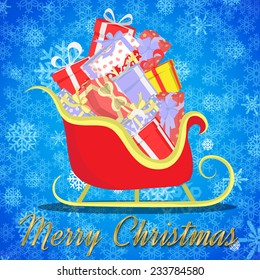 background of Christmas rickshaw gift transport.vector