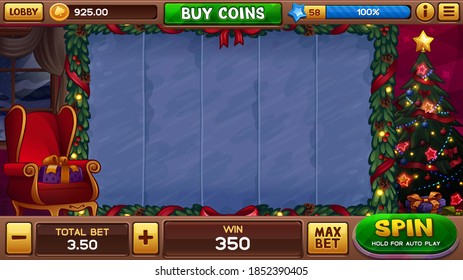 Background for christmas slot game. Vector illustration