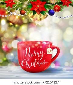 Background with Christmas tea