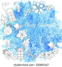 Background  with Christmas things. Vector illustration