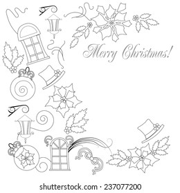 Background  with Christmas things. Vector illustration