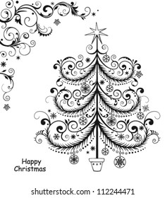 Background with Christmas tree