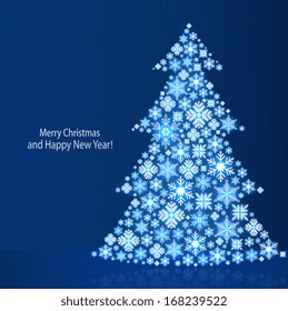 Background with Christmas tree. Design new year postcards.
