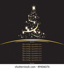 Background with christmas tree and new year congratulation