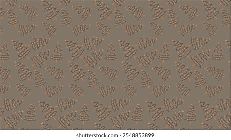 Background Christmas Tree Pattern - Hand-Drawn Holiday Theme for Festive Home Decor and Gift Wrapping