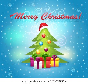 Background with Christmas tree. Set of banners. Easy to edit. Perfect for invitations or announcements.