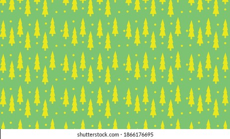 Background with Christmas trees on a green background. Vector Christmas texture for blog decoration, packaging, gifts, labels, design, wallpaper. Postcard with place for text.