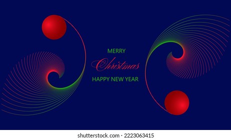 background Christmas vector green  spiral blue