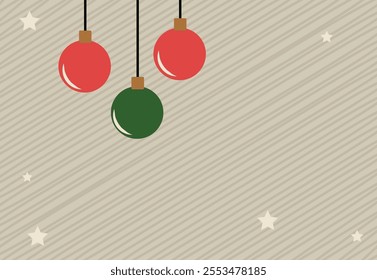 background for Christmas visual identity with Christmas balls and space for text. vector illustration.