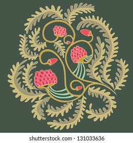 Background with chrysanthemum branch. Vector illustration