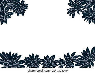 background with chrysanthemum flower. Dark chrysanthemum flowers background. Chrysanthemum flowers vector.