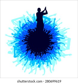 Background of a circle with fans