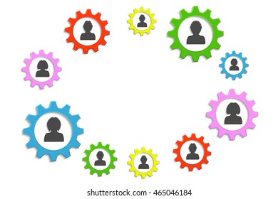 background circle gears and people