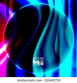 Background circle neon. Vector illustration. Multicolor gradient. Abstract design. Geometric texture. Glitch.