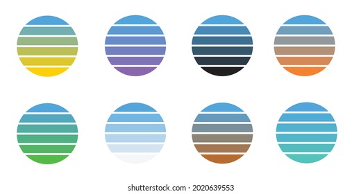 Background Circle Retro Sunset Colors
