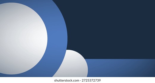 Formas de círculo de fondo. Color azul y blanco. Geométrica Memphis Anuncio Plantilla. negocios y promoción