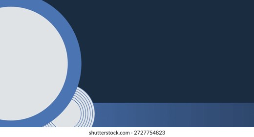 Hintergrunderkreis-Formen. Blau-Weiß. Geometrische Memphis-Bannervorlage. Wirtschaft und Öffentlichkeitsarbeit