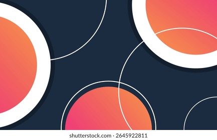 Background circle shapes gradient orange and blue color. Abstract colorful blue and orange circle background. Overlap circle shapes pattern background. Eps10 vector