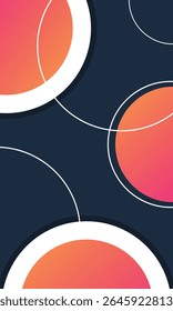 Background circle shapes gradient orange and blue color. Abstract colorful blue and orange circle background. Overlap circle shapes pattern background. Eps10 vector