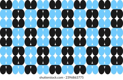 background with circles, Blue and black polka dot on white background, design for fabric printing as repeat pattern, , chessboard, checkerboard