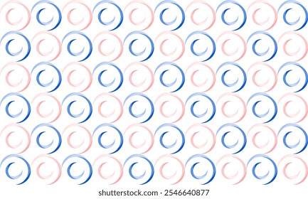 fundo com círculos, azul e rosa polka ponto no fundo branco, design para impressão de tecido como padrão repetido, o anel, tabuleiro de xadrez, tabuleiro de xadrez