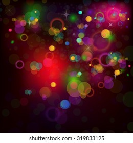 Background with circles colorful glow. Vector