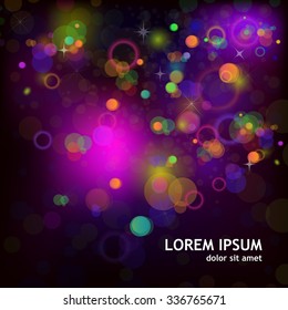 Background with circles colorful glow. Vector