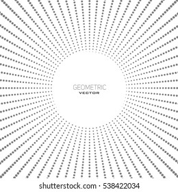 Background with circles. Dots are arranged in a circle. Vector illustration with copyspace.