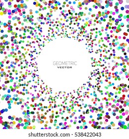 Background with circles. Dots are arranged in a circle. Vector illustration with copyspace.