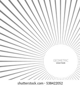 Background with circles. Dots are arranged in a circle. Vector illustration with copyspace.