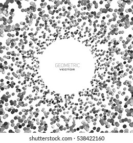 Background with circles. Dots are arranged in a circle. Vector illustration with copyspace.