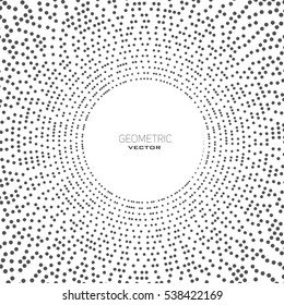 Background with circles. Dots are arranged in a circle. Vector illustration with copyspace.