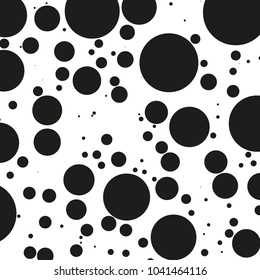 Background with circles, dots and points of different scale. Abstract geometric pattern. Black and white vector illustration for creating modern art backgrounds, patterns. Grunge urban style.