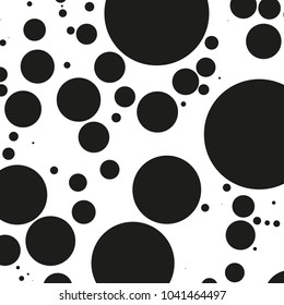 Background with circles, dots and points of different scale. Abstract geometric pattern. Black and white vector illustration for creating modern art backgrounds, patterns. Grunge urban style.