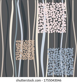 Background with circles, dots, and stripes. Graphic background for Wallpaper, paper and fabric. Tile, vector.
