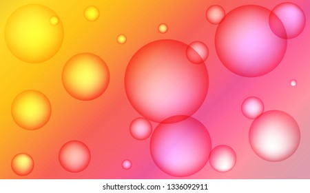 Background with circles, drops. For futuristic ad, booklets. Vector illustration