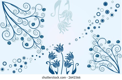 Background with circles and floral elements