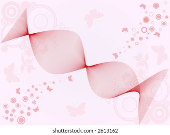 Background with circles and floral elemenys