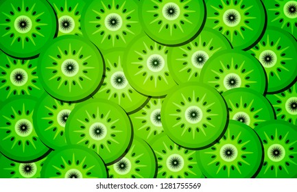 Background from circles of kiwi