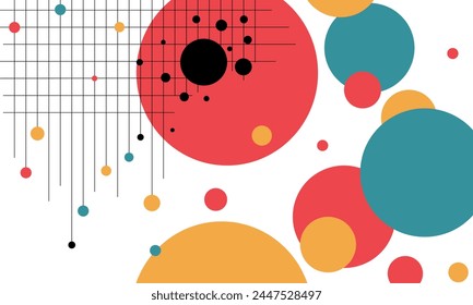 Background with circles and lines. Technological base with high-tech digital data transmission system and computer-aided electronic design
