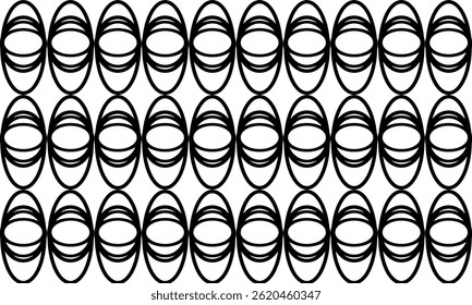 background with circles oval, black line border polka dot on white background, design for fabric printing as repeat pattern, sun or star, o ring, chessboard, checkerboard, eyes