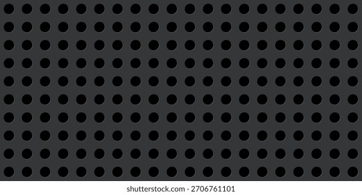 Fondo con círculos perforados. Fondo gris con patrón de agujeros redondos.
