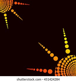 background circles the sun. Vector