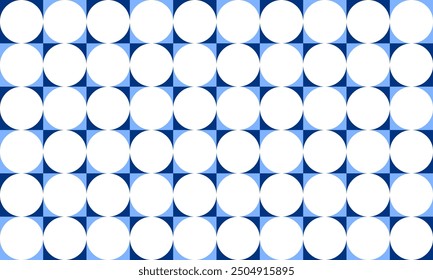 background with circles, two tone blue white seamless pattern with circles spiral, circle pattern on square checkerboard repeat, replete pattern, endless fabric pattern, blue dot