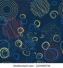 Background with circles. Vector abstract colorful texture circles seamless pattern. Pattern ideal for wrapping paper, wallpaper and textiles.