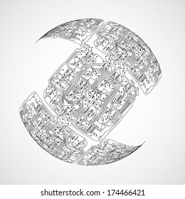 Background with circuit board texture. EPS10 vector