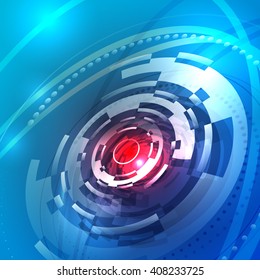 Background with circular abstract lens design, vector illustration.
